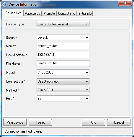 Kiwi CatTools device information