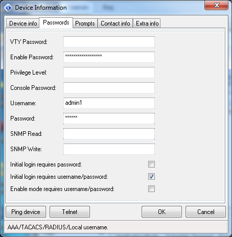 Kiwi CatTools device information